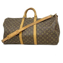 Louis Vuitton Boston Monogram Keepall Bandoulière 55 Brown
