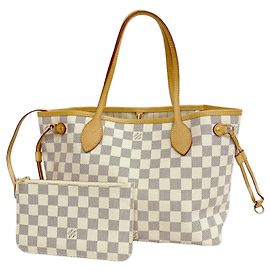 Saco Tote Louis Vuitton Damier Azur Neverfull PM Branco