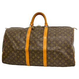 Louis Vuitton Brown Boston Monogram Keepall 55 Brown