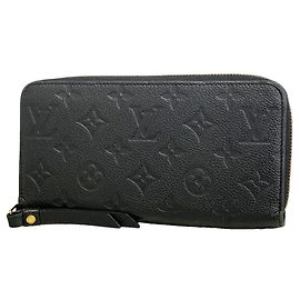 Louis Vuitton Monogram Empreinte Zippy Wallet M61864 Noir Black