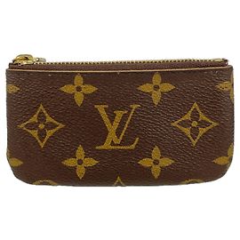 Louis Vuitton Monogram Pochette Clé Wallet/Coin Case Brown