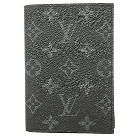 Capa de Passaporte Louis Vuitton Monogram Eclipse Preto