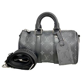 Louis Vuitton Monogram Eclipse Keepall Bandoulière 25 Handtasche Schwarz