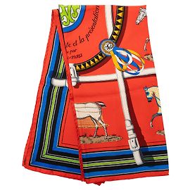 Pañuelo de seda Hermès Red Couvertures et Tenues de Jour 90 Otro