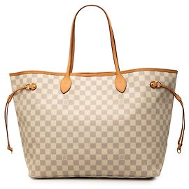 Louis Vuitton White Damier Azur Neverfull GM Blanc