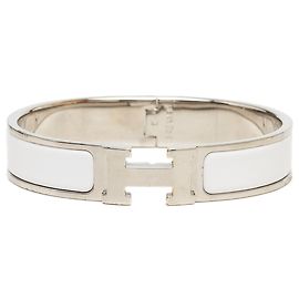 Bracelet Hermès Clic H PM en émail blanc étroit Autre