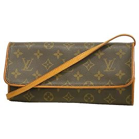 Borsa a tracolla Louis Vuitton Monogram Pochette Twin GM Marrone