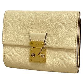 Portefeuille Louis Vuitton Monogram Empreinte Cream Tri-fold Écru