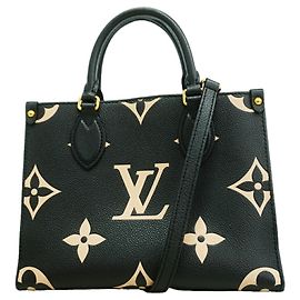 Borsa Louis Vuitton Monogram Empreinte Bicolor OnTheGo PM Nero Beige