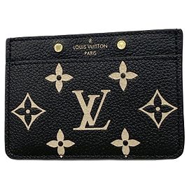 Louis Vuitton Monogram Empreinte Card Case Black Beige