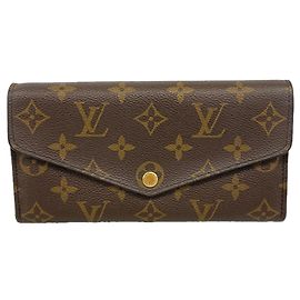 Louis Vuitton Monogram Portefeuille Sarah Long Wallet Brown
