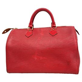 Louis Vuitton Epi Speedy 30 Handbag Red