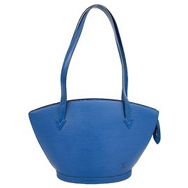 Sac à épaule Louis Vuitton Epi Saint Jacques Poignée Long Bleu
