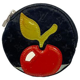 Monedero de satén Monogram Louis Vuitton Negro