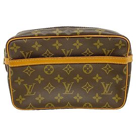 Louis Vuitton Monogram Compiegne 23 Clutch Bag Brown