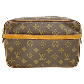 Bolso de mano Louis Vuitton Monogram Compiegne 23 Castaño