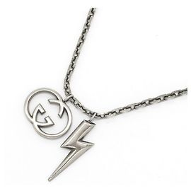 Collier Gucci Interlocking G Thunderbolt Noir