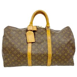 Louis Vuitton Boston Monogram Keepall 50 Brown