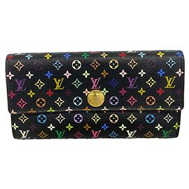 Louis Vuitton Monogram Multicolore Portefeuille Sarah Nero Rosso