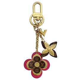 Chaveiro Louis Vuitton Monogram Blooming Flower Marrom Rosa