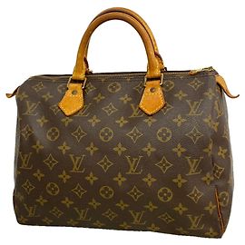 Bolso de mano Louis Vuitton Monogram Speedy 30 Castaño