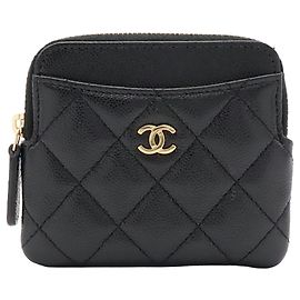 Monedero Chanel Matelassé Coco Mark Zip Negro