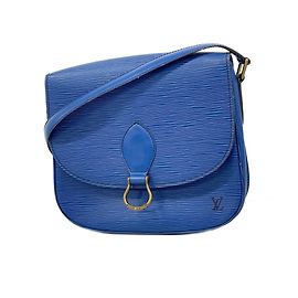 Borsa a tracolla Louis Vuitton Epi Saint Cloud Blu
