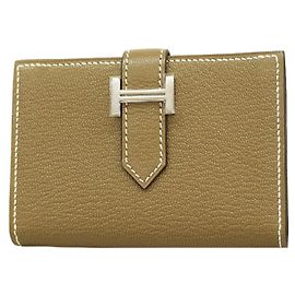 Hermès Hermes Bearn Chevre Mysore Card Case Taupe