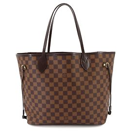 Sac à main cabas Louis Vuitton Neverfull MM Damier Marron Fuschia Damier ebène