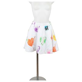 Minifalda de Algodón MSGM con Estampado de Corazones Blanco Multicolor