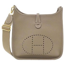 Hermès Borsa a tracolla Hermes Evelyne3 PM Marrone Beige