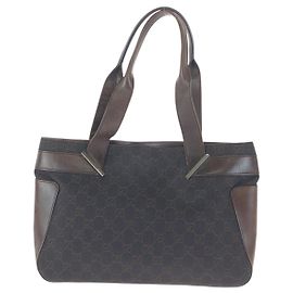 Borsa Tote Gucci GG Canvas Leather Marrone