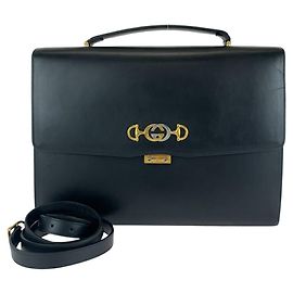 Gucci Zumi Leather Briefcase Black