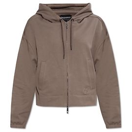 Sweatshirt Emporio Armani à logo marron en coton Marron