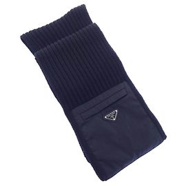 Sciarpa in lana e gabardine RE-NYLON Prada Nero