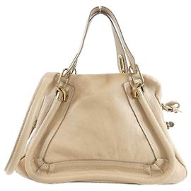Chloé Chloe Paraty Calf Handbag Brown Beige