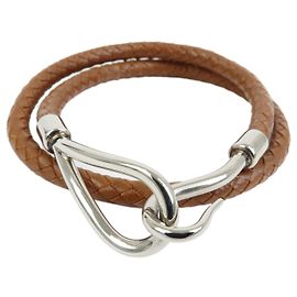 Hermès Hermes Jumbo Hook Double Tour Couro e Metal Marrom