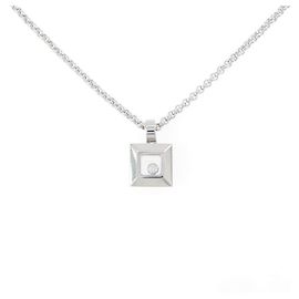 Collana Chopard Au750 Oro Bianco e Diamanti Argento Metallico
