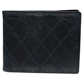 CHANEL Bicolore Lambskin Bi Fold Wallet Black