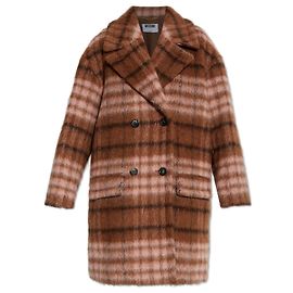 Moschino Plaid Coat Brown Brown