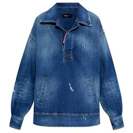 Top de ganga azul com meio zíper Dsquared2 Azul