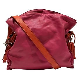 Bolso de hombro de piel Loewe Rosa