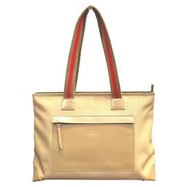 Gucci PVC Leather Tote Bag Metallic Bronze