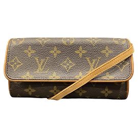Louis Vuitton Pochette Twin PM Monogram Shoulder Bag Marrone