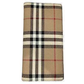 Portefeuille long Burberry Nova Check Marron Beige