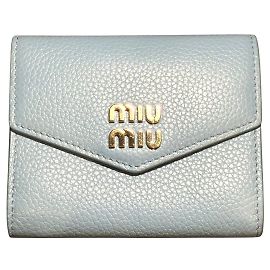 Portamonete in pelle Miu Miu Blu