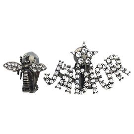 Orecchini in metallo J ADIOR Bee con strass Dior Argento Metallico