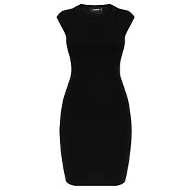 Vestido bodycon sin mangas Dsquared2 de punto de algodón negro Negro