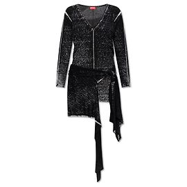 Diesel Robe en lin `M-EGANKNOT` Noir