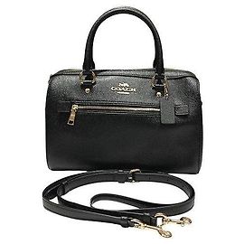 Coach Rowan Satchel Leather 2way Handbag Black
